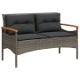 Set de sofás de jardín 4 pzas y cojines ratán sintético gris de vidaXL, Conjuntos de jardín - Ref: Foro24-368399, Precio: 347...