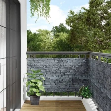 Pantalla de privacidad de jardín PVC look piedra gris 400x75 cm de vidaXL, Paneles de vallas - Ref: Foro24-4005413, Precio: 1...