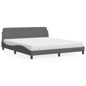 Cama con colchón de tela gris oscuro 180x200 cm de vidaXL, Camas y somieres - Ref: Foro24-3208445, Precio: 405,87 €, Descuent...