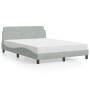 Cama con colchón terciopelo gris claro 140x200 cm de vidaXL, Camas y somieres - Ref: Foro24-3208411, Precio: 344,50 €, Descue...