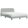 Cama con colchón terciopelo gris claro 140x200 cm de vidaXL, Camas y somieres - Ref: Foro24-3208411, Precio: 344,50 €, Descue...