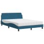 Cama con colchón terciopelo azul 140x190 cm de vidaXL, Camas y somieres - Ref: Foro24-3208395, Precio: 351,08 €, Descuento: %