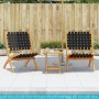 Sillas de jardín plegables con mesa 2 uds madera maciza negra de vidaXL, Sillas de jardín - Ref: Foro24-3214219, Precio: 146,...