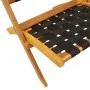 Sillas de jardín plegables con mesa 2 uds madera maciza negra de vidaXL, Sillas de jardín - Ref: Foro24-3214219, Precio: 149,...