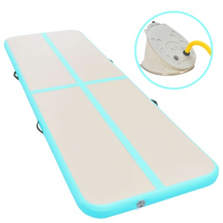Esterilla inflable de gimnasia y bomba 600x100x10 cm PVC verde de vidaXL, Esteras para pilates y yoga - Ref: Foro24-91923, Pr...