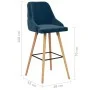 Taburetes de cocina 2 unidades terciopelo azul de vidaXL, Taburetes de cocina - Ref: Foro24-289463, Precio: 184,62 €, Descuen...