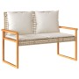 Banco de jardín con cojín beige mezcla ratán sintético acacia de vidaXL, Bancos de jardín - Ref: Foro24-365863, Precio: 102,4...