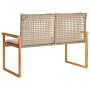 Banco de jardín con cojín beige mezcla ratán sintético acacia de vidaXL, Bancos de jardín - Ref: Foro24-365863, Precio: 102,4...