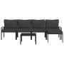 Juego de muebles de jardín 6 piezas acero con cojines gris de vidaXL, Conjuntos de jardín - Ref: Foro24-3187951, Precio: 508,...