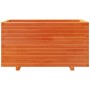 Jardinera madera maciza de pino marrón cera 90x40x49,5 cm de vidaXL, Maceteros y jardineras - Ref: Foro24-3282556, Precio: 17...