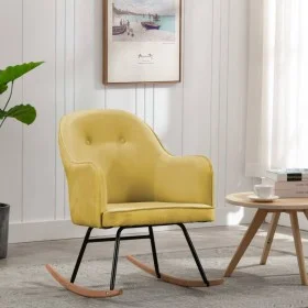 Silla mecedora de terciopelo amarillo mostaza de vidaXL, Mecedoras - Ref: Foro24-289525, Precio: 103,83 €, Descuento: %