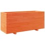 Jardinera madera maciza de pino marrón cera 110x40x49,5 cm de vidaXL, Maceteros y jardineras - Ref: Foro24-3282561, Precio: 1...