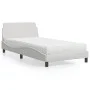 Bed with white synthetic leather mattress 100x200 cm by vidaXL, Beds and slatted bases - Ref: Foro24-3208358, Price: 291,23 €...