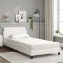 Bed with white synthetic leather mattress 100x200 cm by vidaXL, Beds and slatted bases - Ref: Foro24-3208358, Price: 291,23 €...