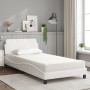 Cama con colchón cuero sintético blanco 100x200 cm de vidaXL, Camas y somieres - Ref: Foro24-3208358, Precio: 259,71 €, Descu...
