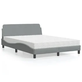 Bed with light gray fabric mattress 120x200 cm by vidaXL, Beds and slatted bases - Ref: Foro24-3208364, Price: 299,14 €, Disc...