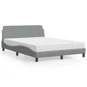 Cama con colchón tela gris claro 120x200 cm de vidaXL, Camas y somieres - Ref: Foro24-3208364, Precio: 308,88 €, Descuento: %