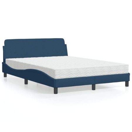 Cama con colchón tela azul 120x200 cm de vidaXL, Camas y somieres - Ref: Foro24-3208370, Precio: 337,09 €, Descuento: %