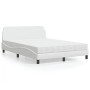 Cama con colchón cuero sintético blanco 140x190 cm de vidaXL, Camas y somieres - Ref: Foro24-3208398, Precio: 375,38 €, Descu...