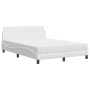 Cama con colchón cuero sintético blanco 140x190 cm de vidaXL, Camas y somieres - Ref: Foro24-3208398, Precio: 375,38 €, Descu...