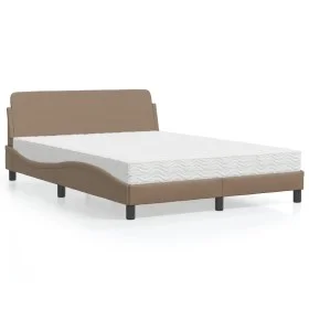 Bett mit Cappuccino-Kunstledermatratze 140x190 cm von vidaXL, Betten und Lattenroste - Ref: Foro24-3208401, Preis: 332,12 €, ...