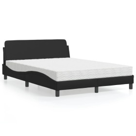 Cama con colchón cuero sintético negro 140x200 cm de vidaXL, Camas y somieres - Ref: Foro24-3208417, Precio: 350,60 €, Descue...