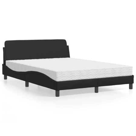 Cama con colchón cuero sintético negro 140x200 cm de vidaXL, Camas y somieres - Ref: Foro24-3208417, Precio: 350,60 €, Descue...