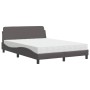 Cama con colchón cuero sintético gris 140x200 cm de vidaXL, Camas y somieres - Ref: Foro24-3208420, Precio: 344,33 €, Descuen...