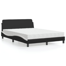 Cama con colchón cuero sintético negro y blanco 140x200 cm de vidaXL, Camas y somieres - Ref: Foro24-3208422, Precio: 345,21 ...