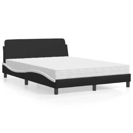 Cama con colchón cuero sintético negro y blanco 140x200 cm de vidaXL, Camas y somieres - Ref: Foro24-3208422, Precio: 345,21 ...
