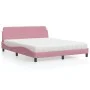 Cama con colchón terciopelo rosa 160x200 cm de vidaXL, Camas y somieres - Ref: Foro24-3208436, Precio: 329,65 €, Descuento: %