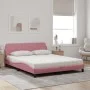 Cama con colchón terciopelo rosa 160x200 cm de vidaXL, Camas y somieres - Ref: Foro24-3208436, Precio: 329,65 €, Descuento: %