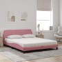 Cama con colchón terciopelo rosa 160x200 cm de vidaXL, Camas y somieres - Ref: Foro24-3208436, Precio: 348,67 €, Descuento: %