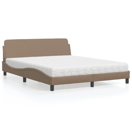 Cama con colchón cuero sintético capuchino 160x200 cm de vidaXL, Camas y somieres - Ref: Foro24-3208441, Precio: 376,52 €, De...