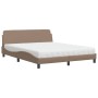 Cama con colchón cuero sintético capuchino 160x200 cm de vidaXL, Camas y somieres - Ref: Foro24-3208441, Precio: 376,52 €, De...