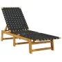 Tumbonas con mesa 2 unidades madera maciza de acacia negro de vidaXL, Tumbonas - Ref: Foro24-3214216, Precio: 264,02 €, Descu...