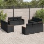 Set de sofás de jardín 12 piezas cojines ratán sintético negro en Conjuntos de jardín | Comprar online en Foru.es