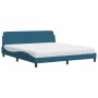 Cama con colchón terciopelo azul 180x200 cm de vidaXL, Camas y somieres - Ref: Foro24-3208455, Precio: 370,10 €, Descuento: %