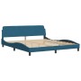 Cama con colchón terciopelo azul 180x200 cm de vidaXL, Camas y somieres - Ref: Foro24-3208455, Precio: 370,10 €, Descuento: %