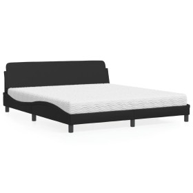 Cama con colchón cuero sintético negro 180x200 cm de vidaXL, Camas y somieres - Ref: Foro24-3208457, Precio: 396,98 €, Descue...