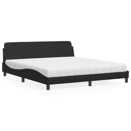 Cama con colchón cuero sintético negro 180x200 cm de vidaXL, Camas y somieres - Ref: Foro24-3208457, Precio: 396,98 €, Descue...