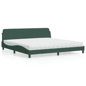 Bed with dark green velvet mattress 200x200 cm by vidaXL, Beds and slatted bases - Ref: Foro24-3208474, Price: 395,09 €, Disc...