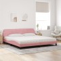 Cama con colchón terciopelo rosa 200x200 cm de vidaXL, Camas y somieres - Ref: Foro24-3208476, Precio: 420,92 €, Descuento: %