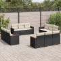 Set de sofás de jardín 12 piezas cojines ratán sintético negro en Conjuntos de jardín | Comprar online en Foru.es
