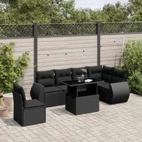 7-piece garden sofa set with black synthetic rattan cushions by vidaXL, Garden sets - Ref: Foro24-3268565, Price: 541,26 €, D...