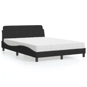 Cama con colchón terciopelo negro 140x190 cm de vidaXL, Camas y somieres - Ref: Foro24-3208393, Precio: 335,97 €, Descuento: %