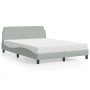 Cama con colchón terciopelo gris claro 140x190 cm de vidaXL, Camas y somieres - Ref: Foro24-3208391, Precio: 345,70 €, Descue...