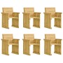 Comedor de jardín 7 pzas con cojines madera de pino impregnada de vidaXL, Conjuntos de jardín - Ref: Foro24-3065739, Precio: ...