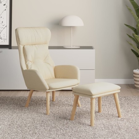 Sillón de relax con taburete tela color crema de vidaXL, Sillones - Ref: Foro24-3097752, Precio: 152,92 €, Descuento: %