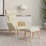 Sillón de relax con taburete tela color crema de vidaXL, Sillones - Ref: Foro24-3097752, Precio: 152,92 €, Descuento: %